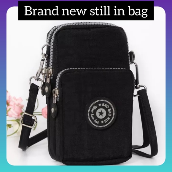 Brand new, black shoulder cross body purse, cell phone bag multiple pockets - Picture 3 of 6